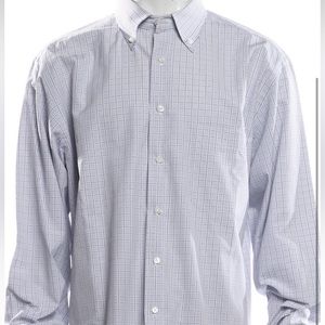 Brioni White and Blue Checkered Men's Shirt